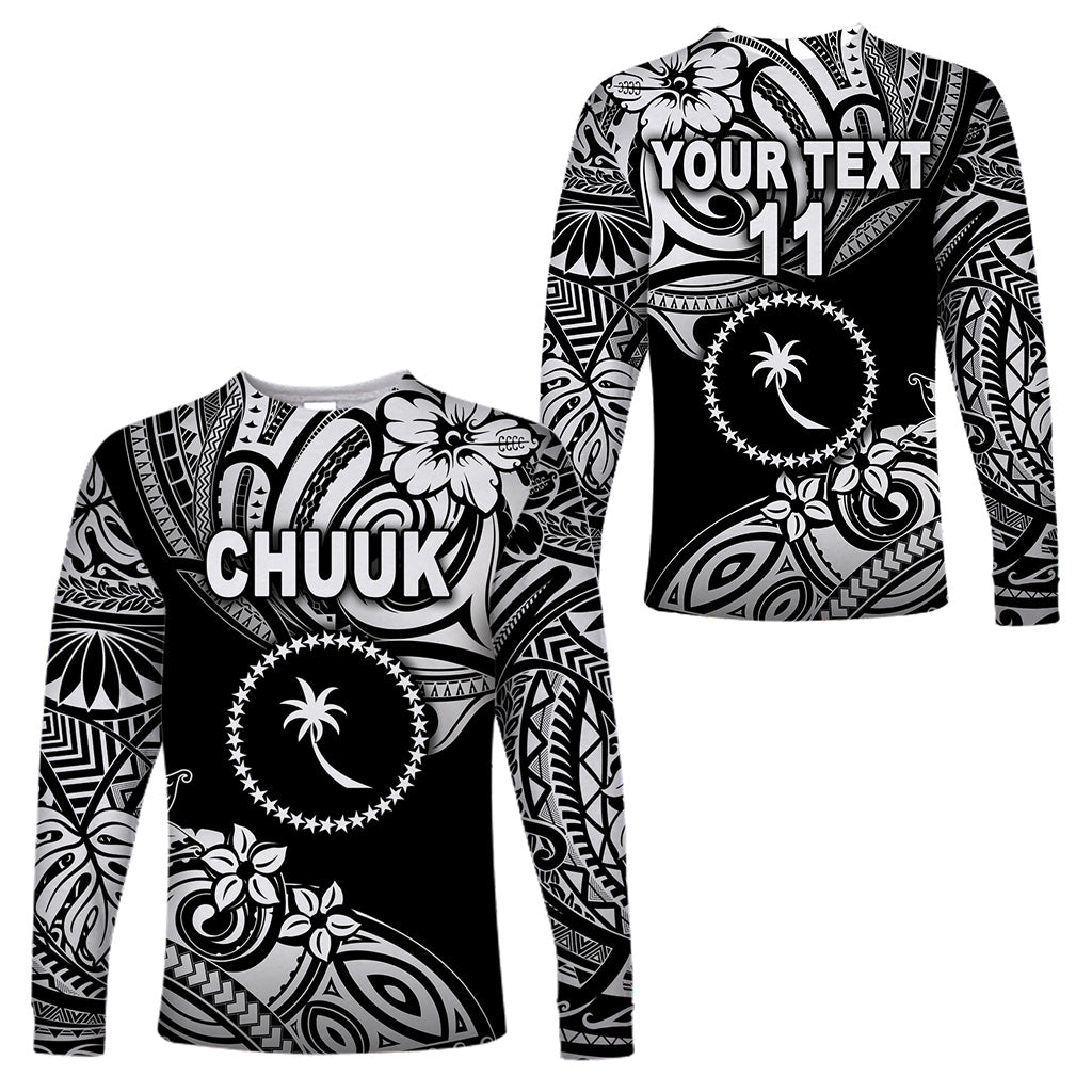 (Custom Personalised) FSM Chuuk Long Sleeve Shirts Unique Vibes - Black LT8 Unisex Black - Polynesian Pride