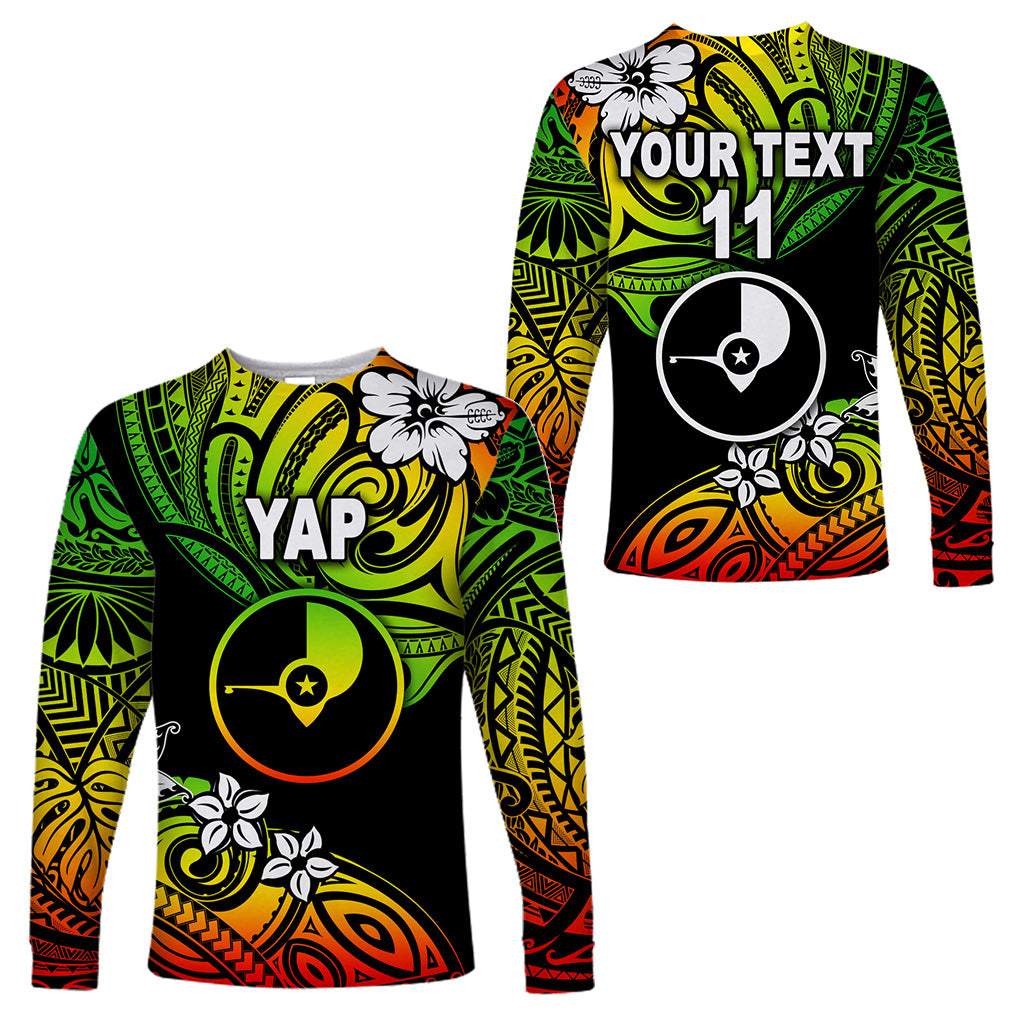 (Custom Personalised) FSM Yap Long Sleeve Shirts Unique Vibes - Reggae LT8 Unisex Reggae - Polynesian Pride