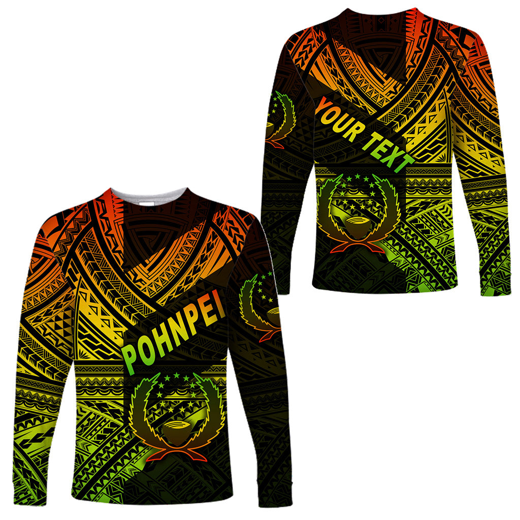 (Custom Personalised) FSM Pohnpei Long Sleeve Shirts Original Style - Reggae LT8 Unisex Reggae - Polynesian Pride