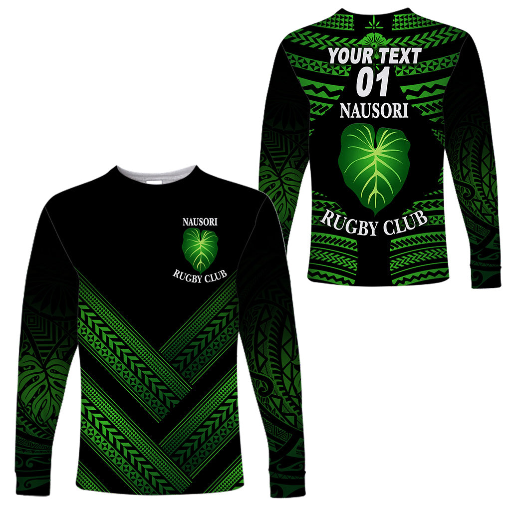 (Custom Personalised) Fiji Nausori Rugby Long Sleeve Shirts Creative Style, Custom Text And Number LT8 Unisex Black - Polynesian Pride
