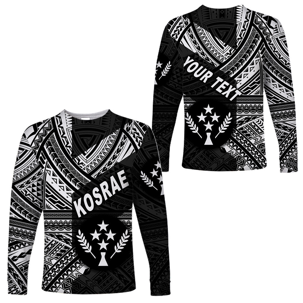 (Custom Personalised) FSM Kosrae Long Sleeve Shirts Original Style - Black LT8 Unisex Black - Polynesian Pride
