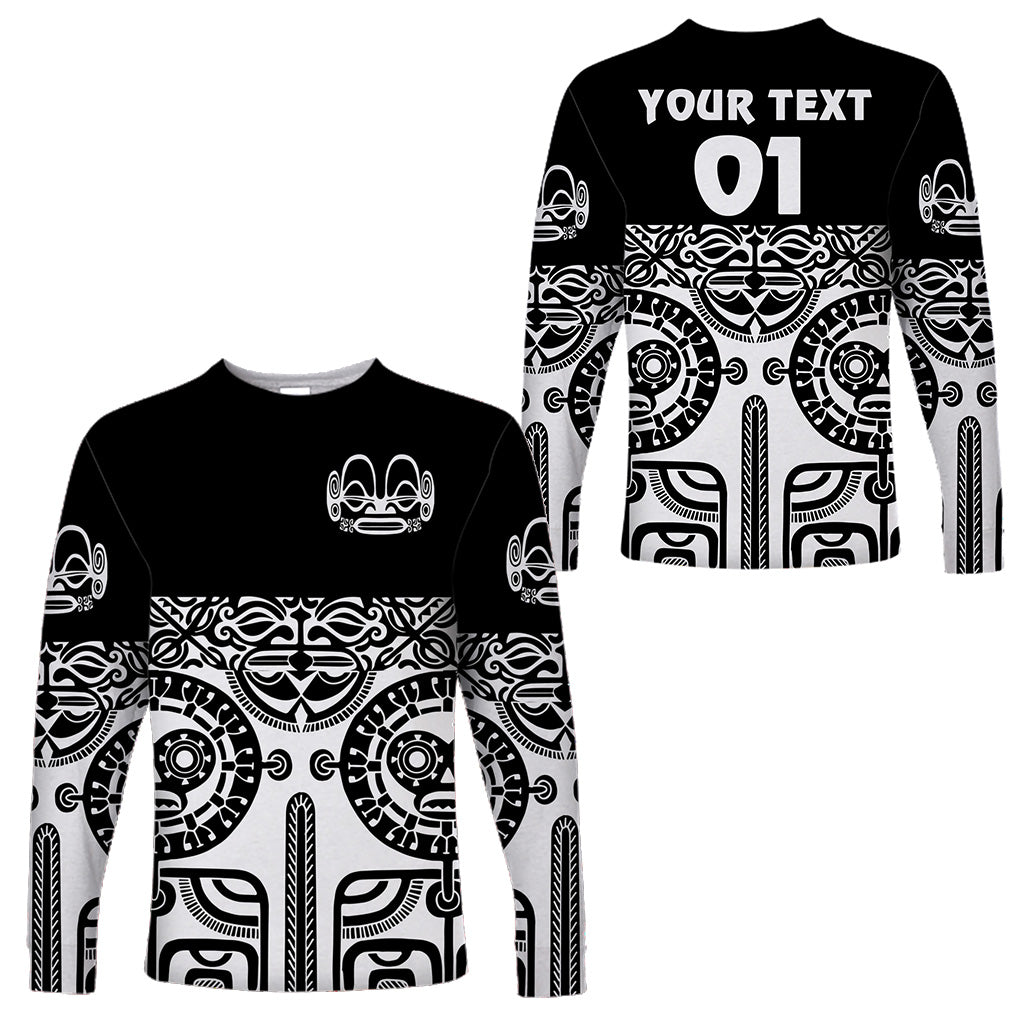 (Custom Personalised) Marquesas Islands Long Sleeve Shirt Marquesan Tattoo Special Style - Black LT8 Unisex Black - Polynesian Pride