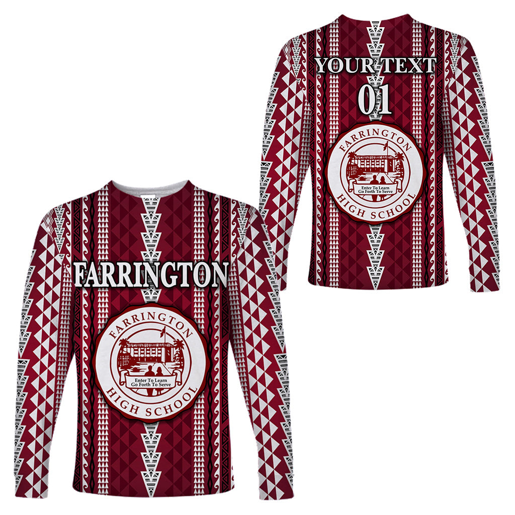 (Custom Personalised) Hawaii Farrington High School Long Sleeve Shirts Simple Style LT8 Unisex Maroon - Polynesian Pride
