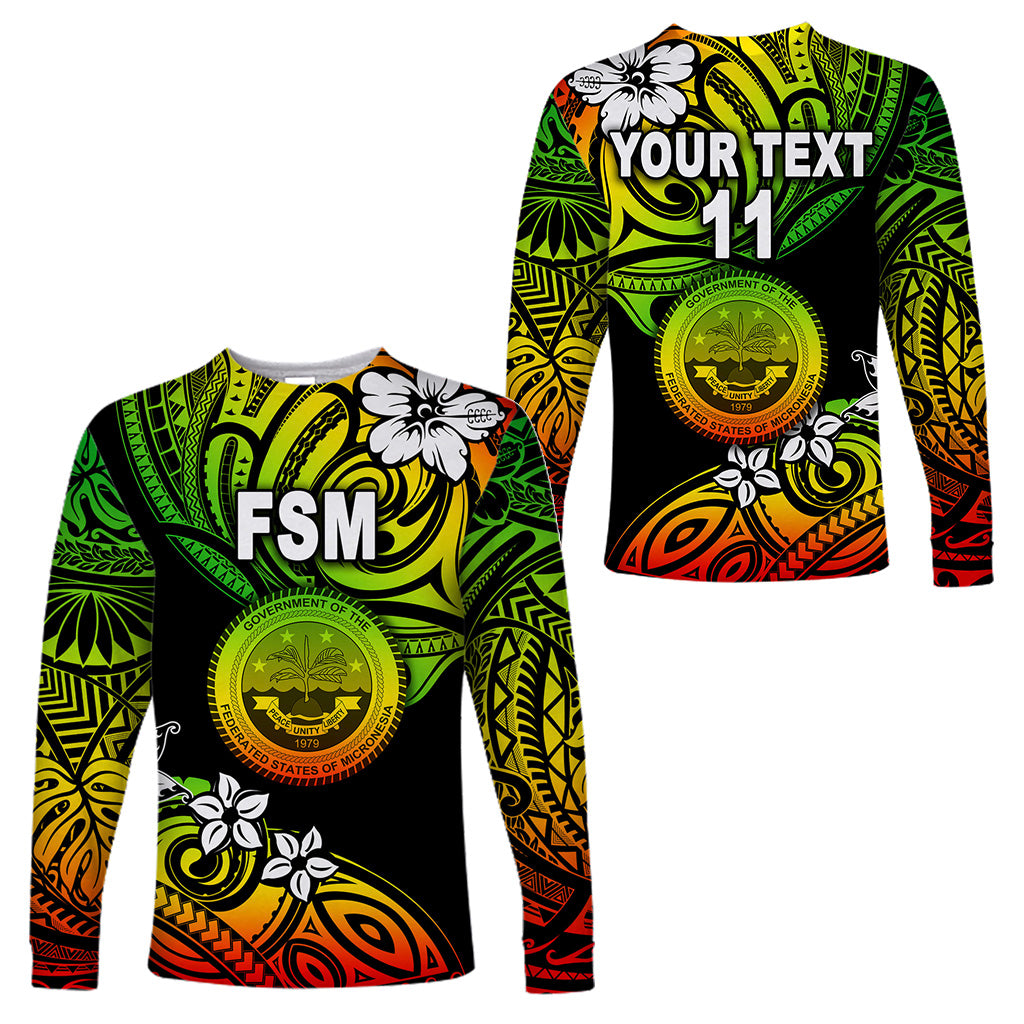 (Custom Personalised) Federated States of Micronesia Long Sleeve Shirts Unique Vibes - Reggae LT8 Unisex Reggae - Polynesian Pride
