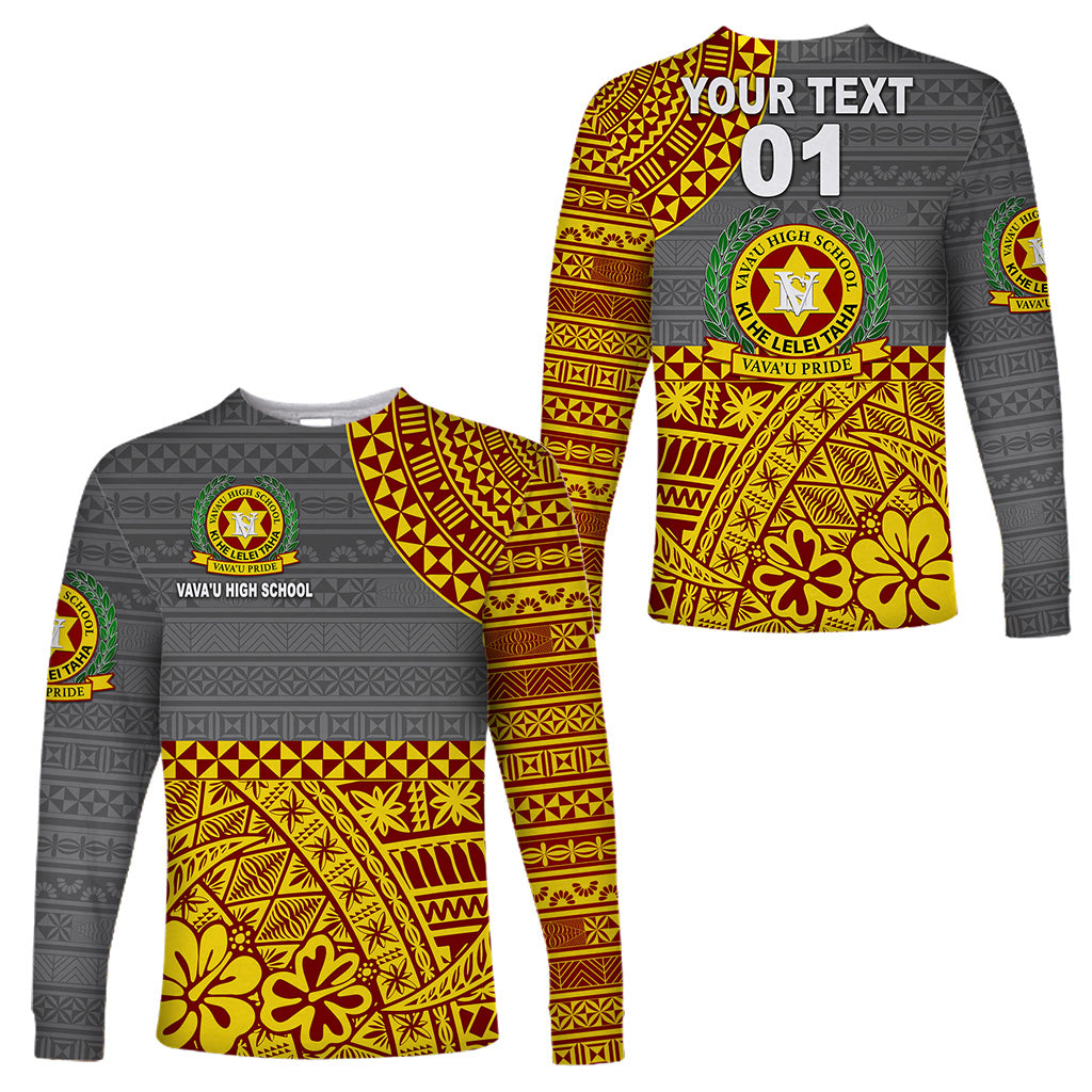 (Custom Personalised) Tonga Vava'u High School Long Sleeve Shirt Kupesi Vibes - Grey LT8 Unisex Grey - Polynesian Pride