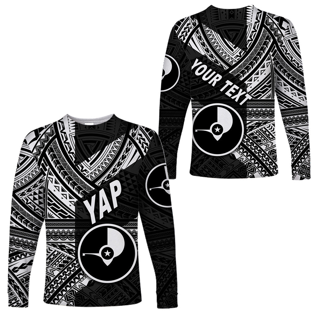 (Custom Personalised) FSM Yap Long Sleeve Shirts Original Style - Black LT8 Unisex Black - Polynesian Pride