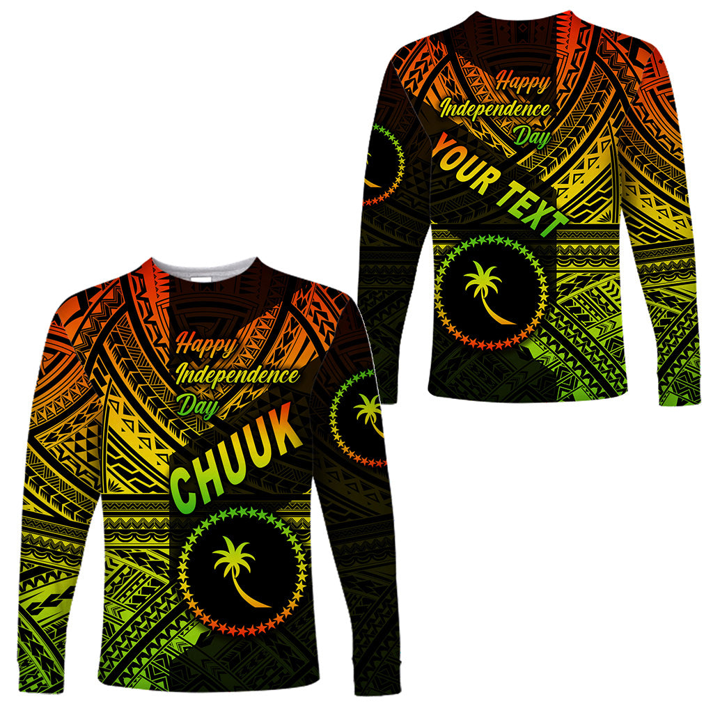 (Custom Personalised) FSM Chuuk Long Sleeve Shirts Happy Independence Day Original Vibes - Reggae LT8 Unisex Reggae - Polynesian Pride