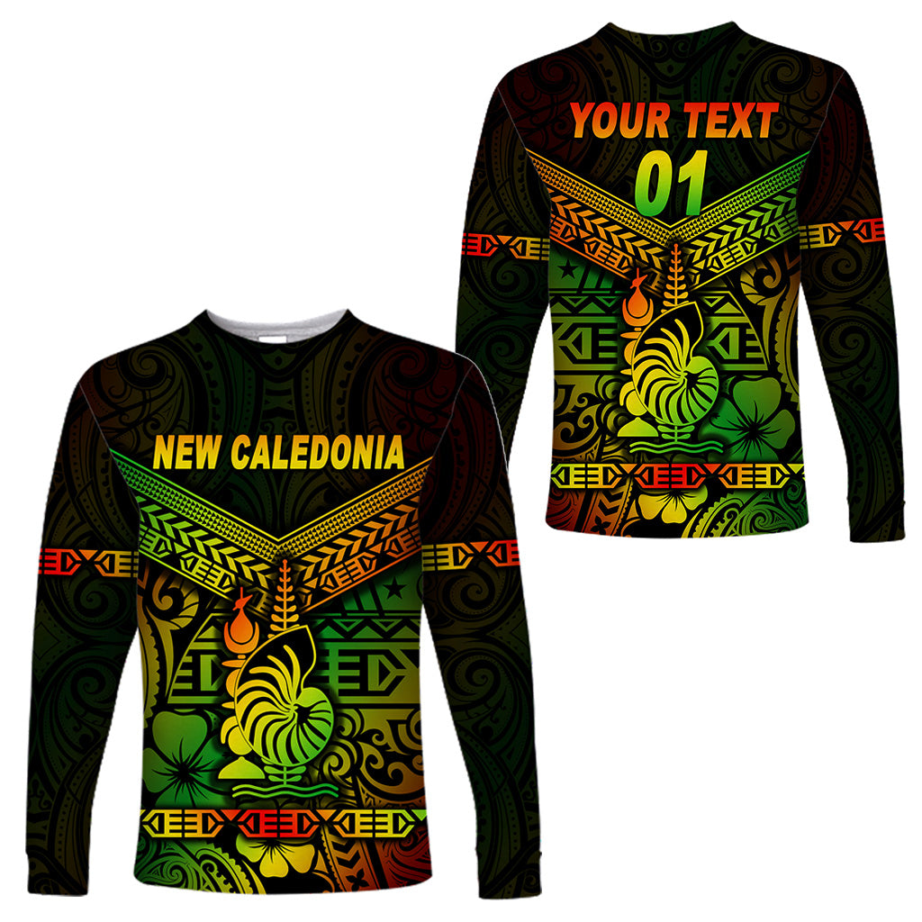 (Custom Personalised) New Caledonia Long Sleeve Shirts Simple Style - Reggae LT8 Unisex Reggae - Polynesian Pride