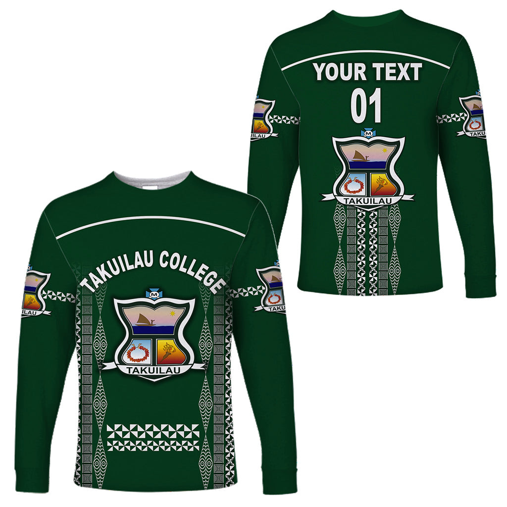 (Custom Personalised) Tonga Takuilau College Long Sleeve Shirts Unique Style LT8 Unisex Green - Polynesian Pride