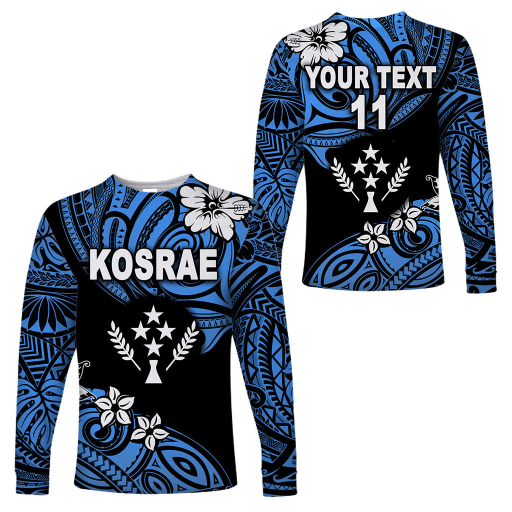 (Custom Personalised) FSM Kosrae Long Sleeve Shirts Unique Vibes - Blue LT8 Unisex Blue - Polynesian Pride