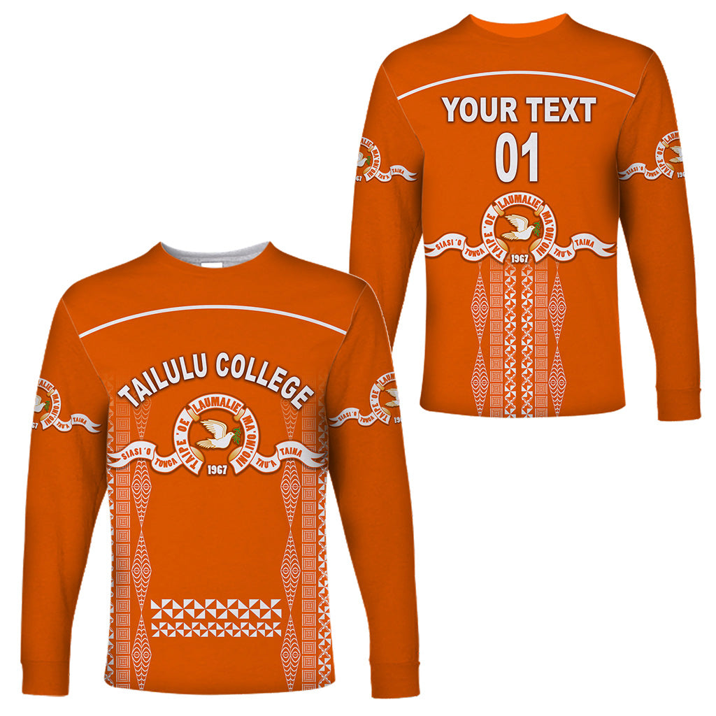 (Custom Personalised) Tonga Tailulu College Long Sleeve Shirts Unique Style LT8 Unisex Orange - Polynesian Pride
