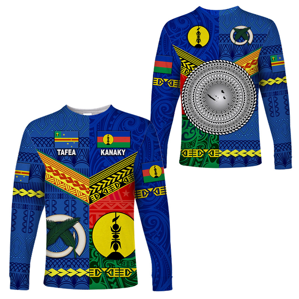 Vanuatu Tafea Province and Kanaky New Caledonia Long Sleeve Shirts Together LT8 Unisex Blue - Polynesian Pride