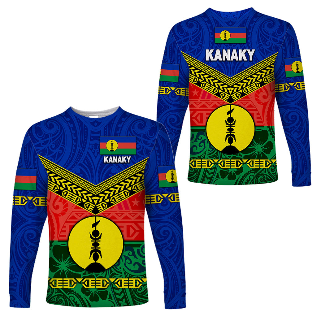 New Caledonia Kanaky Long Sleeve Shirts Kanaky Vibes LT8 Unisex Blue - Polynesian Pride