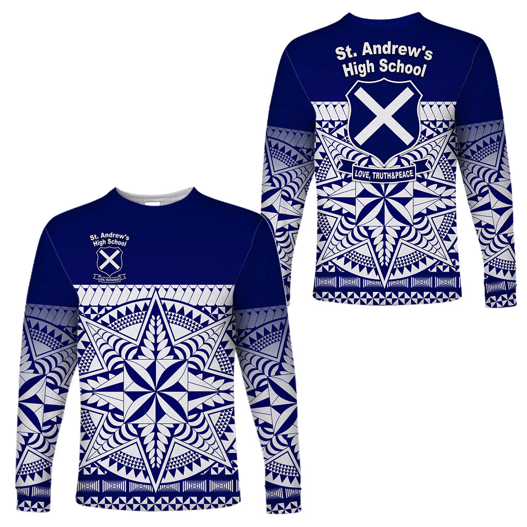 St. Andrew's High School Long Sleeve Shirt Simplified Version LT8 Unisex Blue - Polynesian Pride
