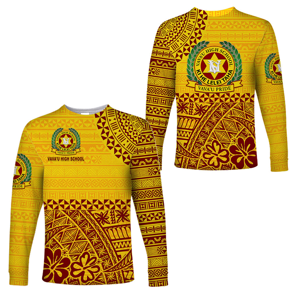 Tonga Vava'u High School Long Sleeve Shirt Kupesi Vibes - Yellow LT8 Unisex Yellow - Polynesian Pride