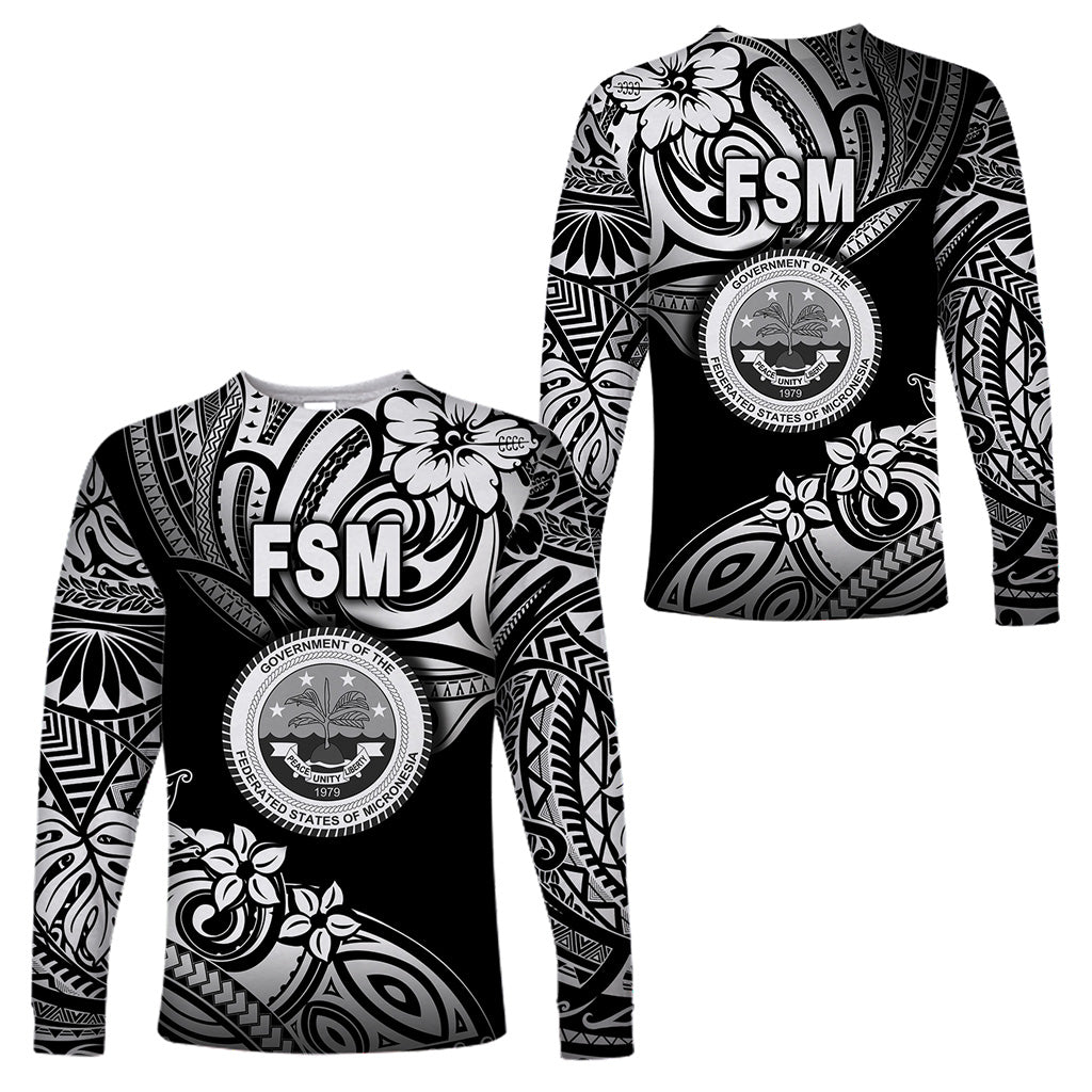 Federated States of Micronesia Long Sleeve Shirts Unique Vibes - Black LT8 Unisex Black - Polynesian Pride