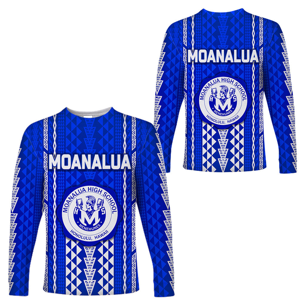Hawaii Moanalua High School Long Sleeve Shirts Simple Style LT8 Unisex Blue - Polynesian Pride