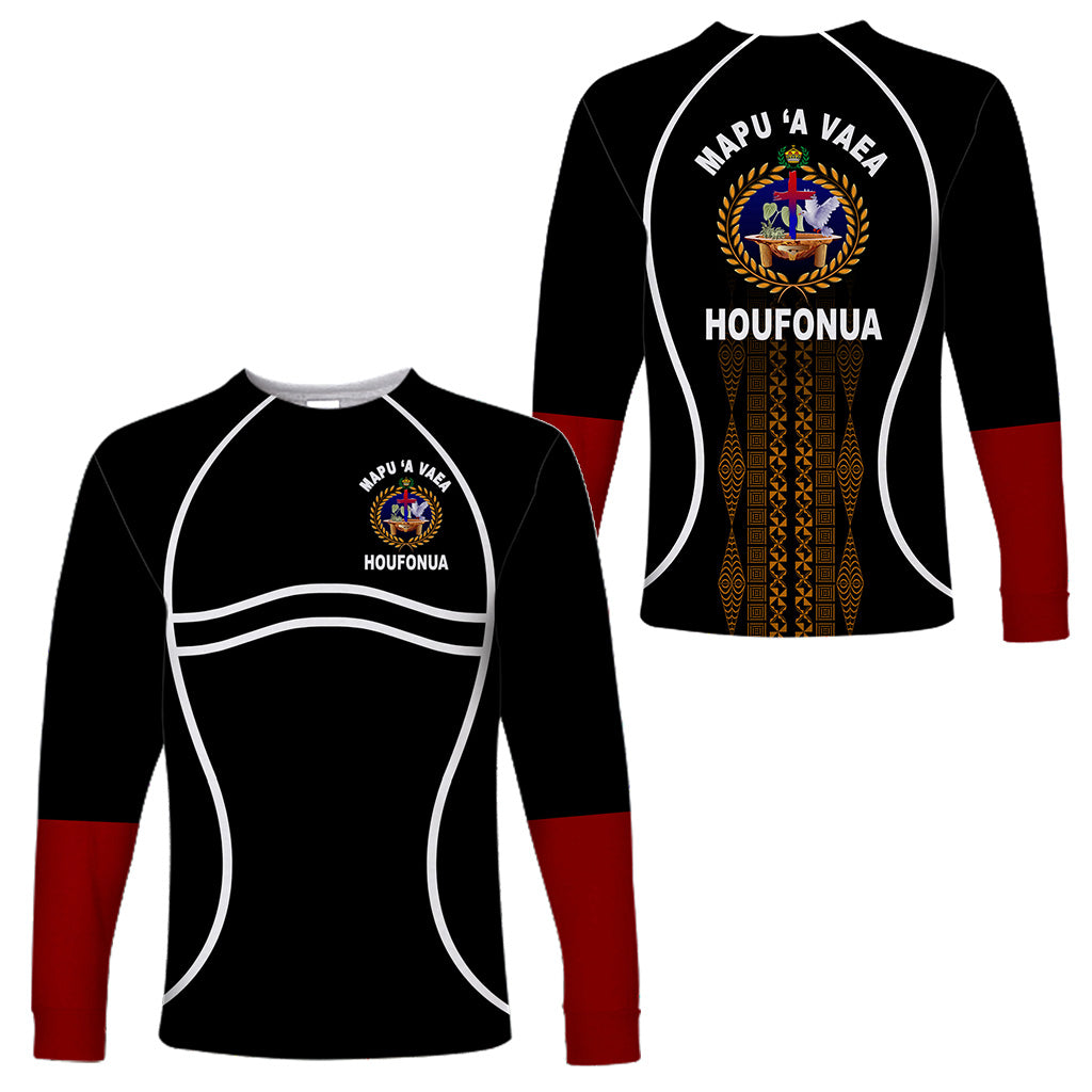 Tonga Mapu A Vaea Long Sleeve Shirts Houfonua Original Style LT8 Unisex Black - Polynesian Pride