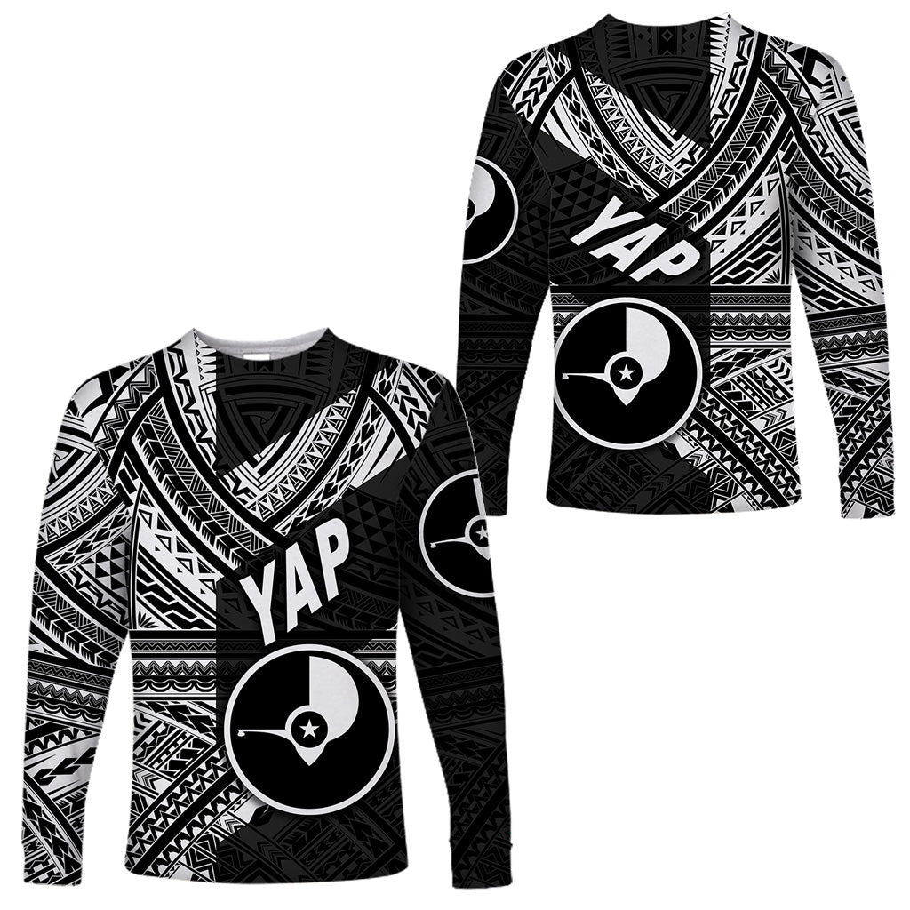 FSM Yap Long Sleeve Shirts Original Style - Black LT8 Unisex Black - Polynesian Pride