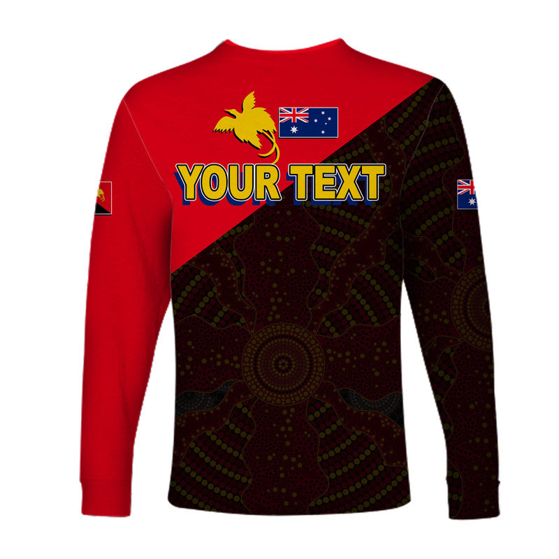 (Custom Personalised) Papua New Guinea And Australia Long Sleeve Shirt LT6 - Polynesian Pride