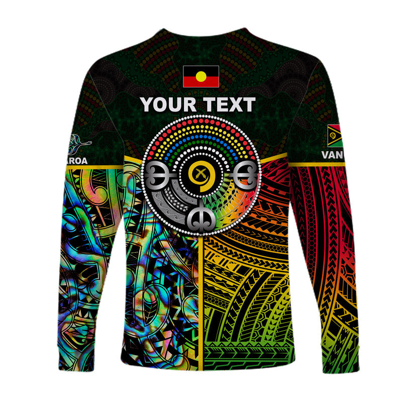 (Custom Personalised) Vanuatu Mix Maori And Aboriginal Long Sleeve Shirt LT6 - Polynesian Pride