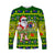 Cook Islands Christmas Long Sleeve Shirt Cool Santa Claus LT6 Unisex Green - Polynesian Pride