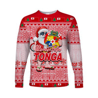 Tonga Christmas Long Sleeve Shirt Cool Santa Claus LT6 Unisex Red - Polynesian Pride