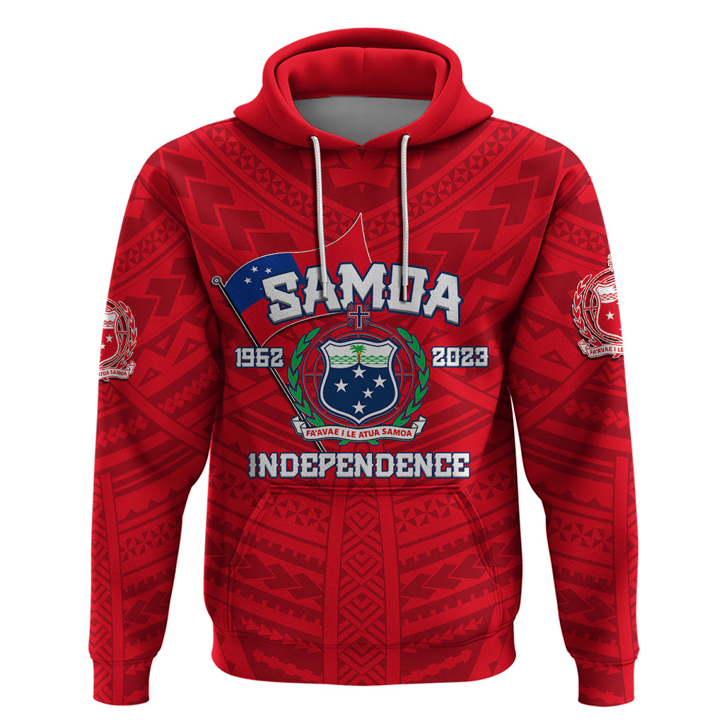 Samoa Independence Hoodie 2023 Red Style LT6 - Polynesian Pride