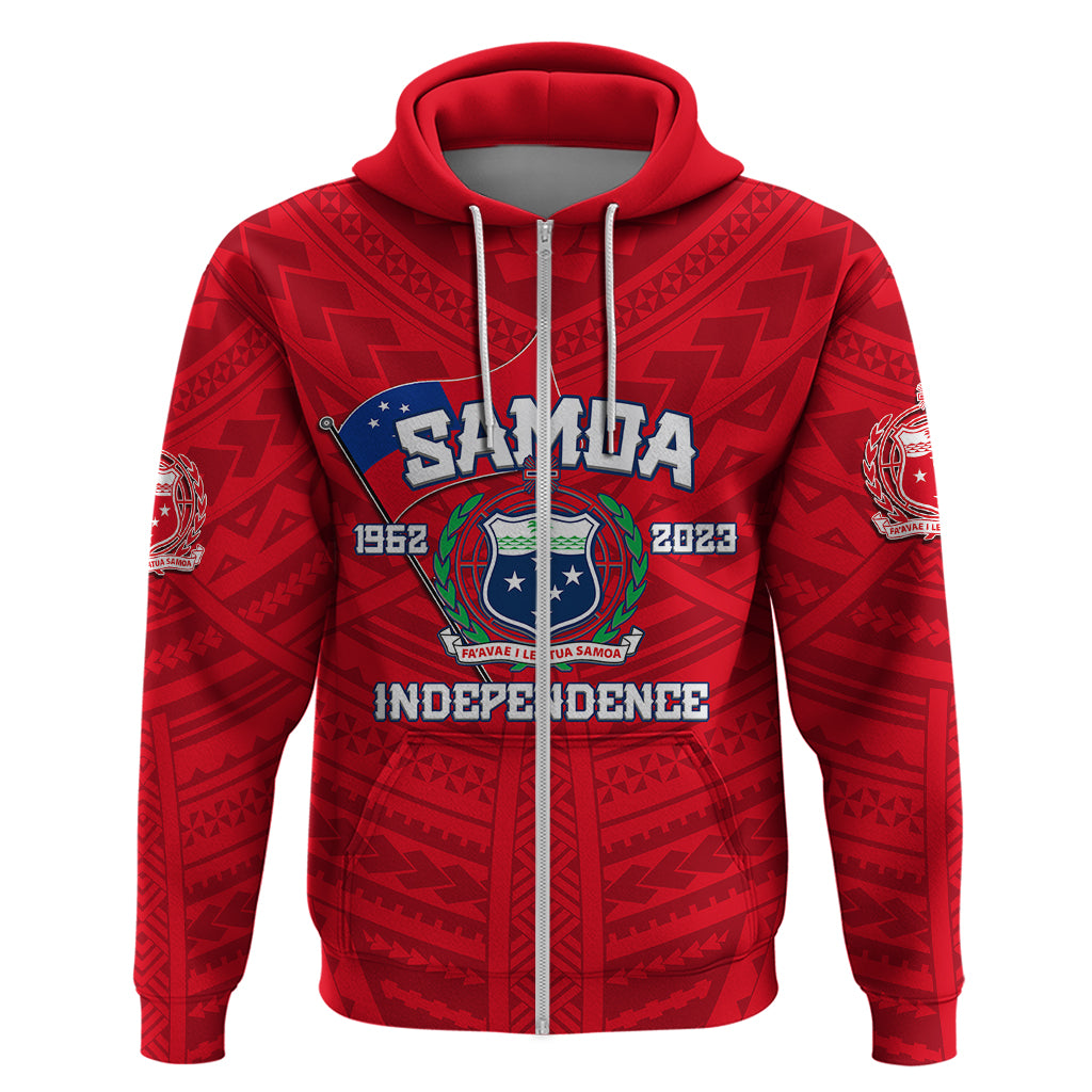 Samoa Independence Hoodie 2023 Red Style LT6 - Polynesian Pride