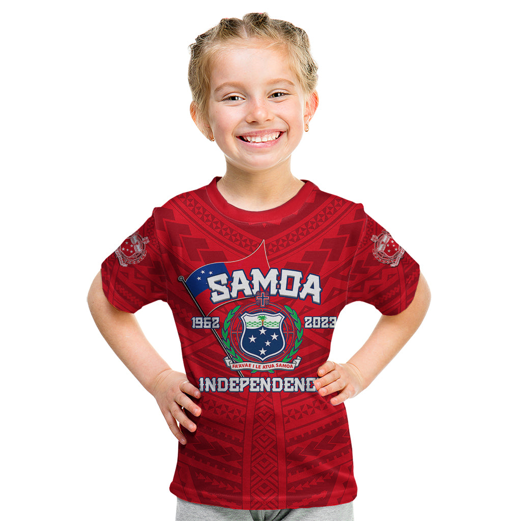 Samoa Independence Kid T Shirt 2023 Red Style LT6 Youth XL Size14 - Polynesian Pride