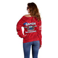 Samoa Independence Off Shoulder Sweater 2023 Red Style LT6 - Polynesian Pride