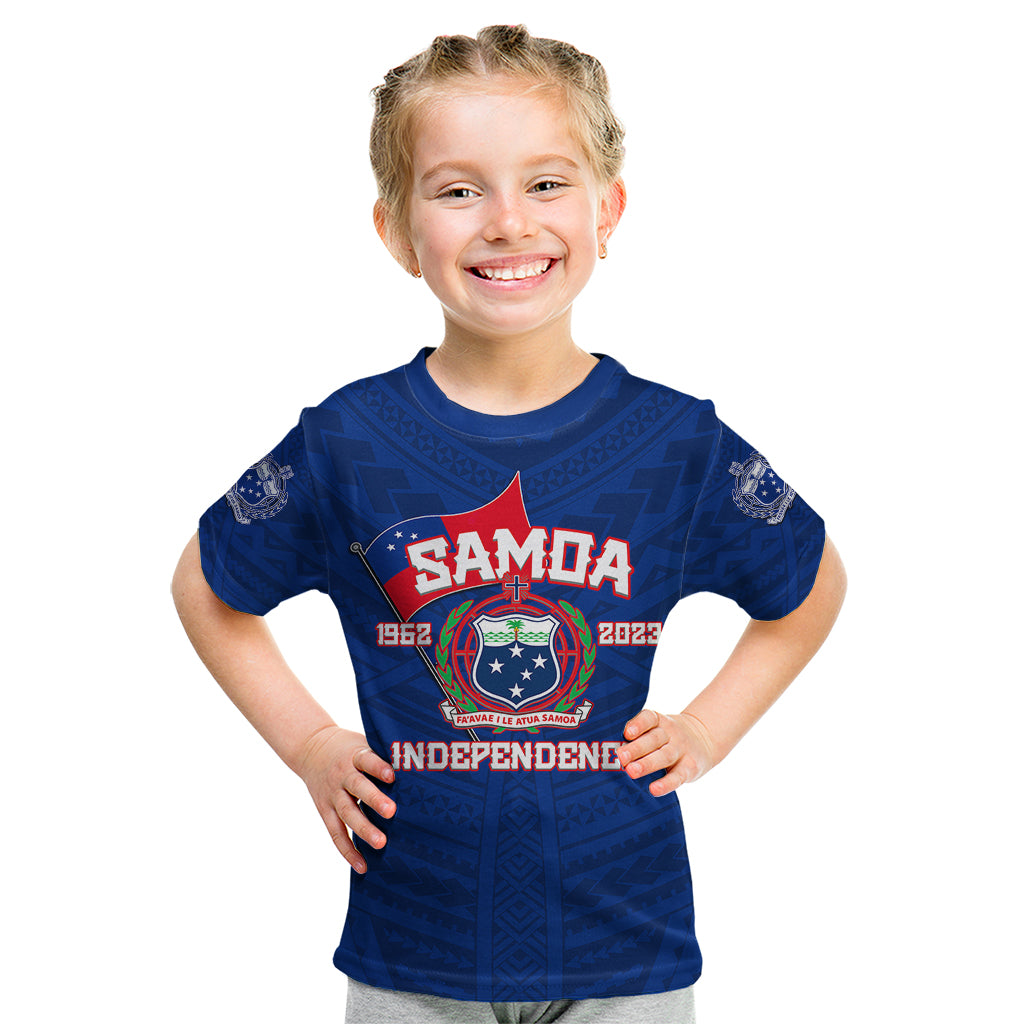 Samoa Independence Kid T Shirt 2023 Blue Style LT6 Youth XL Size14 - Polynesian Pride