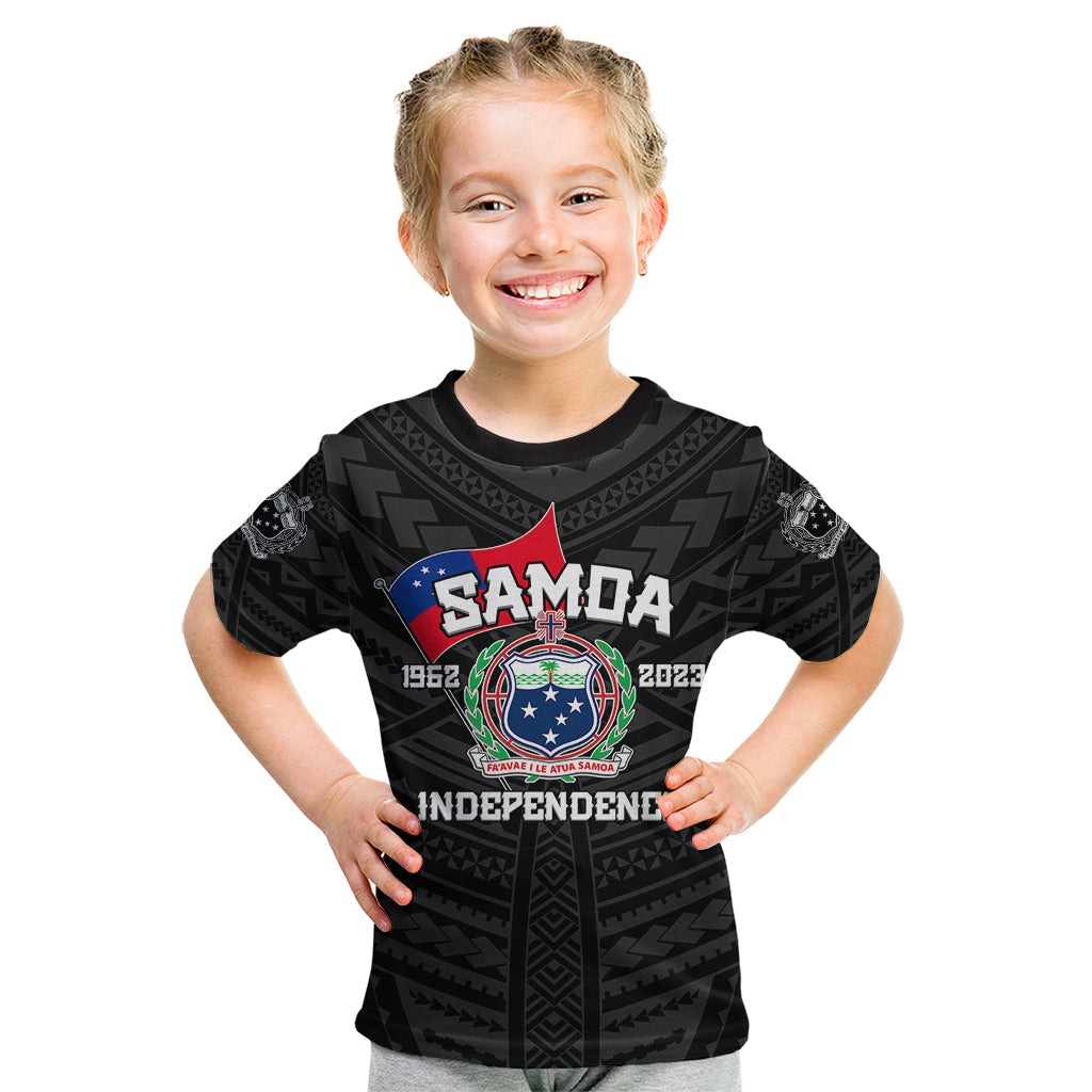 Samoa Independence Kid T Shirt 2023 Black Style LT6 Youth XL Size14 - Polynesian Pride