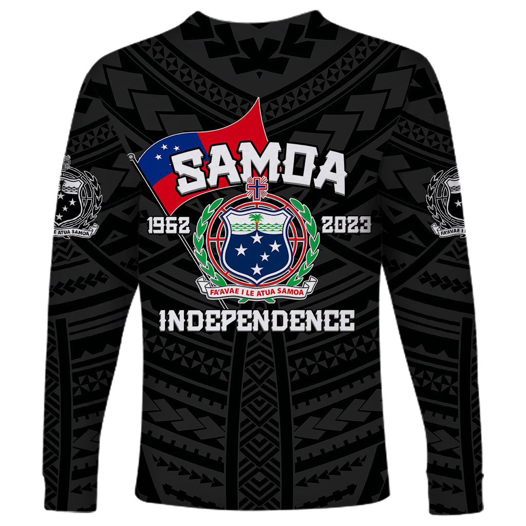 Samoa Independence Long Sleeve Shirt 2023 Black Style LT6 - Polynesian Pride