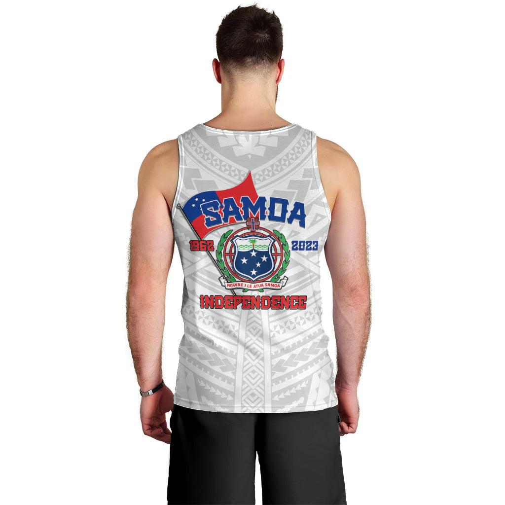Samoa Independence Men Tank Top 2023 White Style LT6 - Polynesian Pride