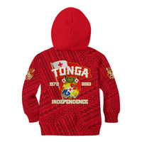 Tonga Independence Kid Hoodie 2023 Red Style LT6 Zip Hoodie Red - Polynesian Pride