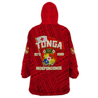 Tonga Independence Wearable Blanket Hoodie 2023 Red Style LT6 - Polynesian Pride