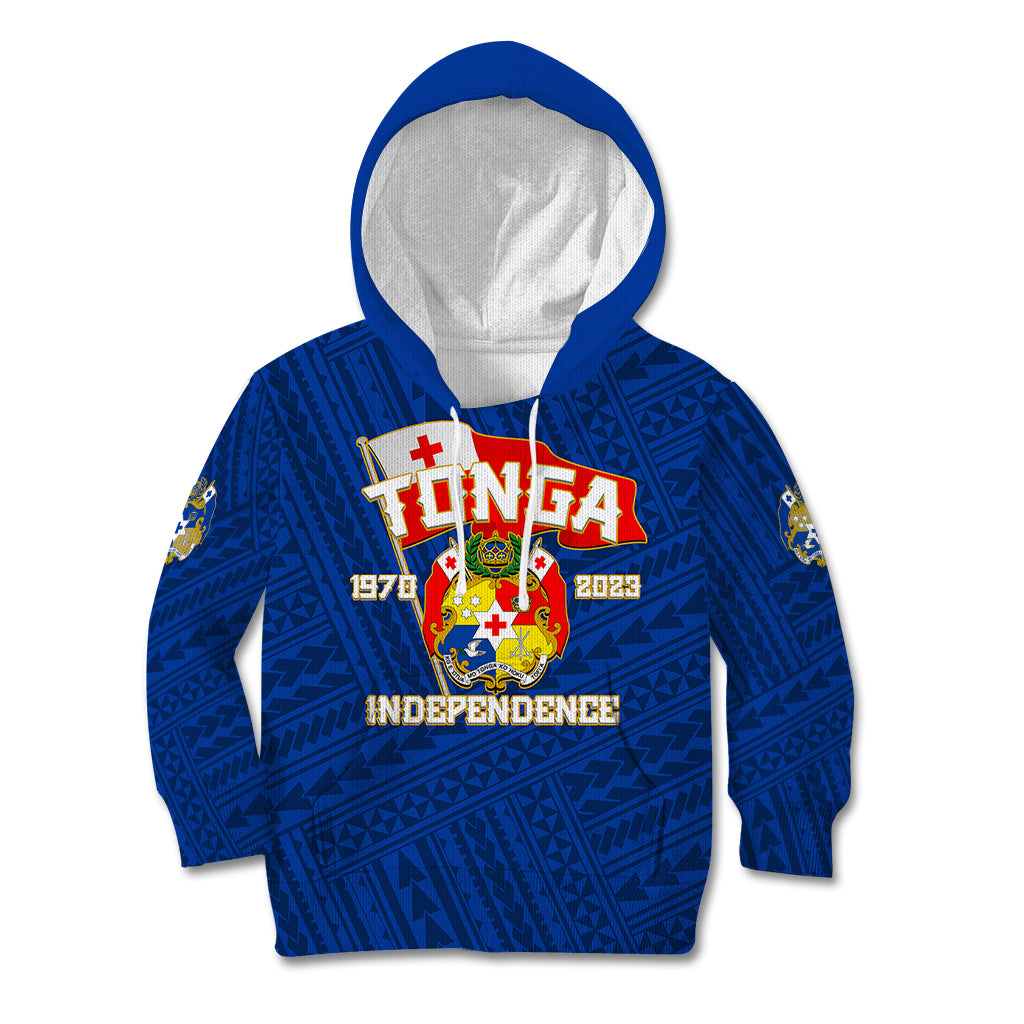 Tonga Independence Kid Hoodie 2023 Blue Style LT6 Hoodie Blue - Polynesian Pride
