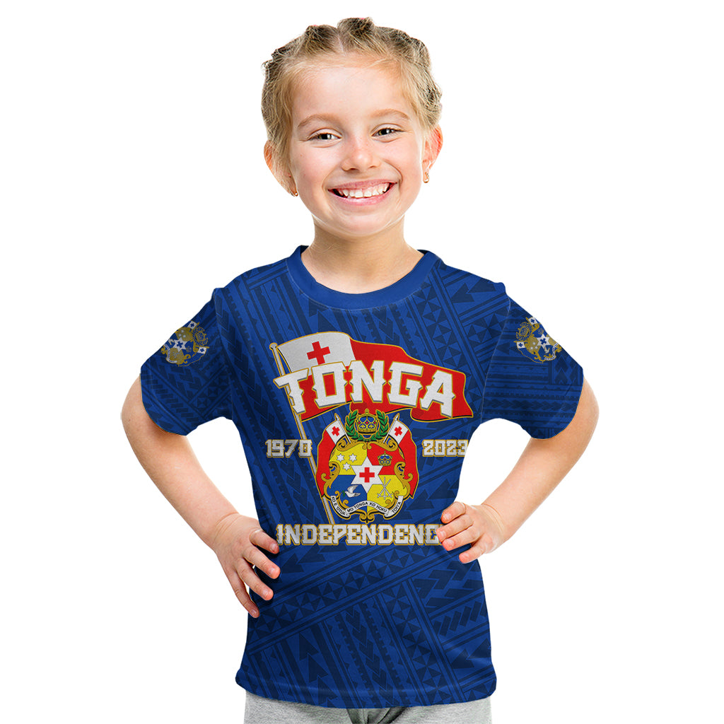 Tonga Independence Kid T Shirt 2023 Blue Style LT6 Youth XL Size14 - Polynesian Pride