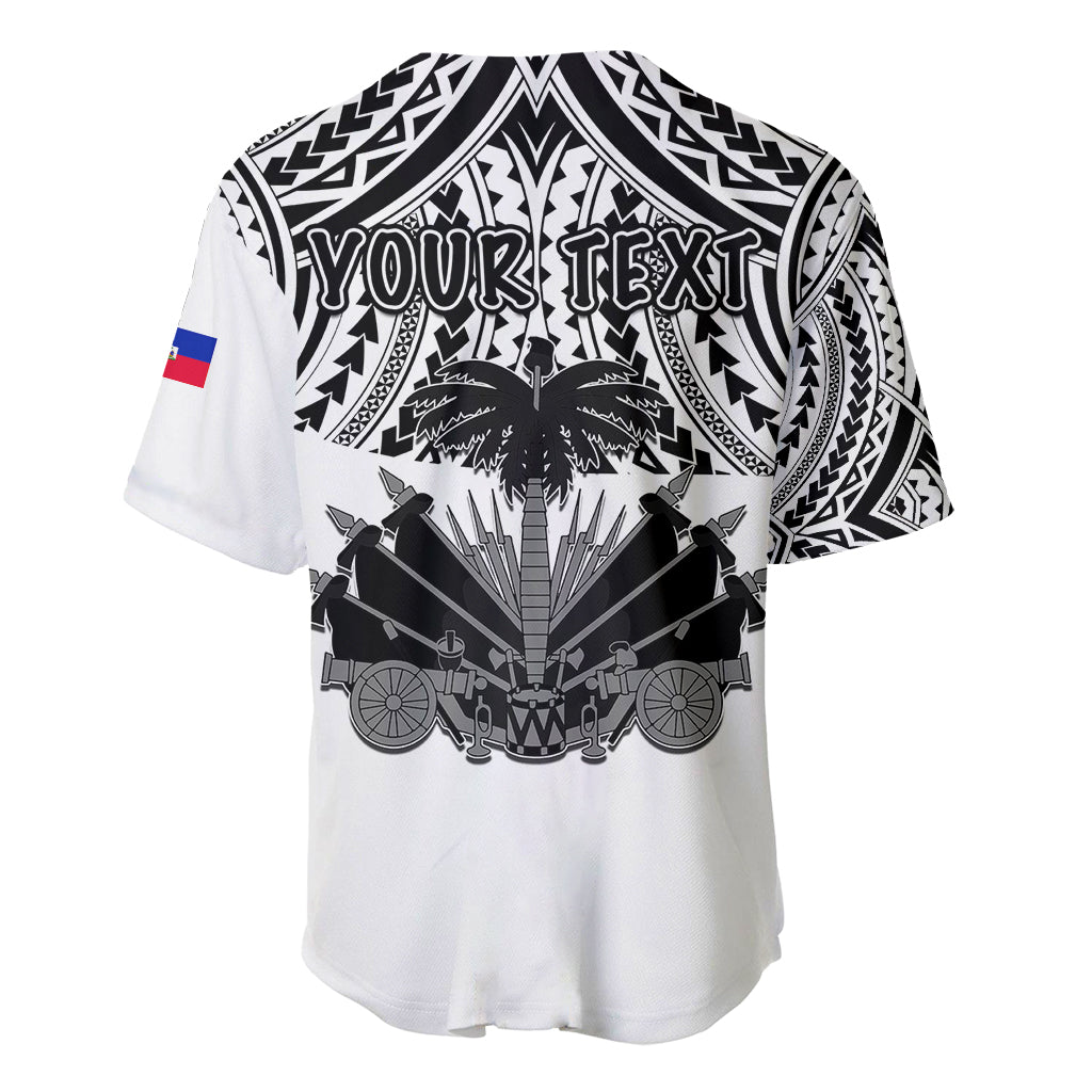 (Custom Personalised) Haiti Baseball Jersey Polynesian Neg Maron White Style LT6 - Polynesian Pride