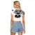 (Custom Personalised) Haiti Raglan Cropped T Shirt Polynesian Neg Maron White Style LT6 - Polynesian Pride