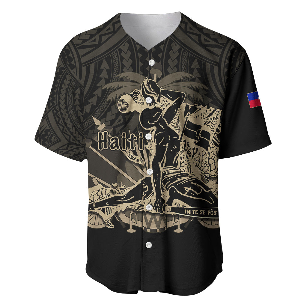 (Custom Personalised) Haiti Baseball Jersey Polynesian Neg Maron Black Style LT6 - Polynesian Pride
