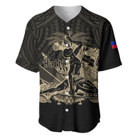 (Custom Personalised) Haiti Baseball Jersey Polynesian Neg Maron Black Style LT6 - Polynesian Pride