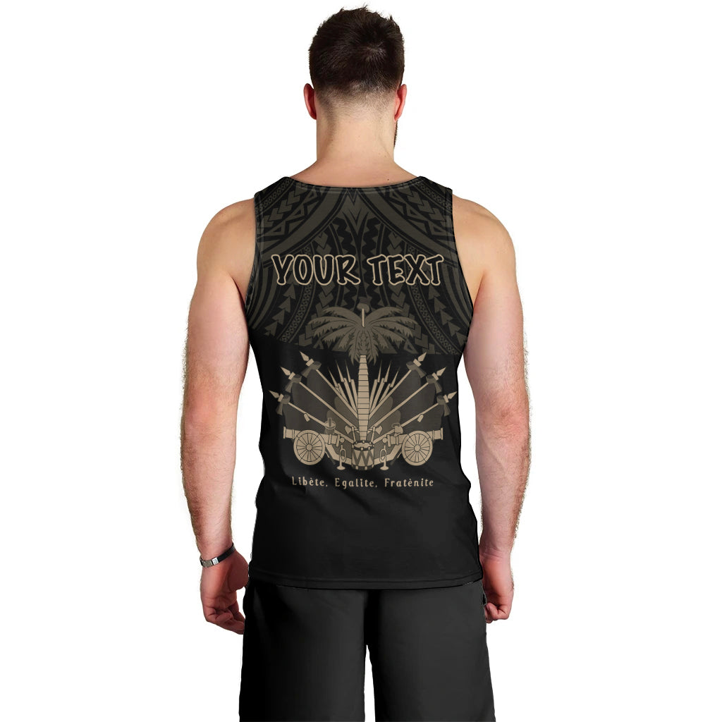 (Custom Personalised) Haiti Men Tank Top Polynesian Neg Maron Black Style LT6 - Polynesian Pride