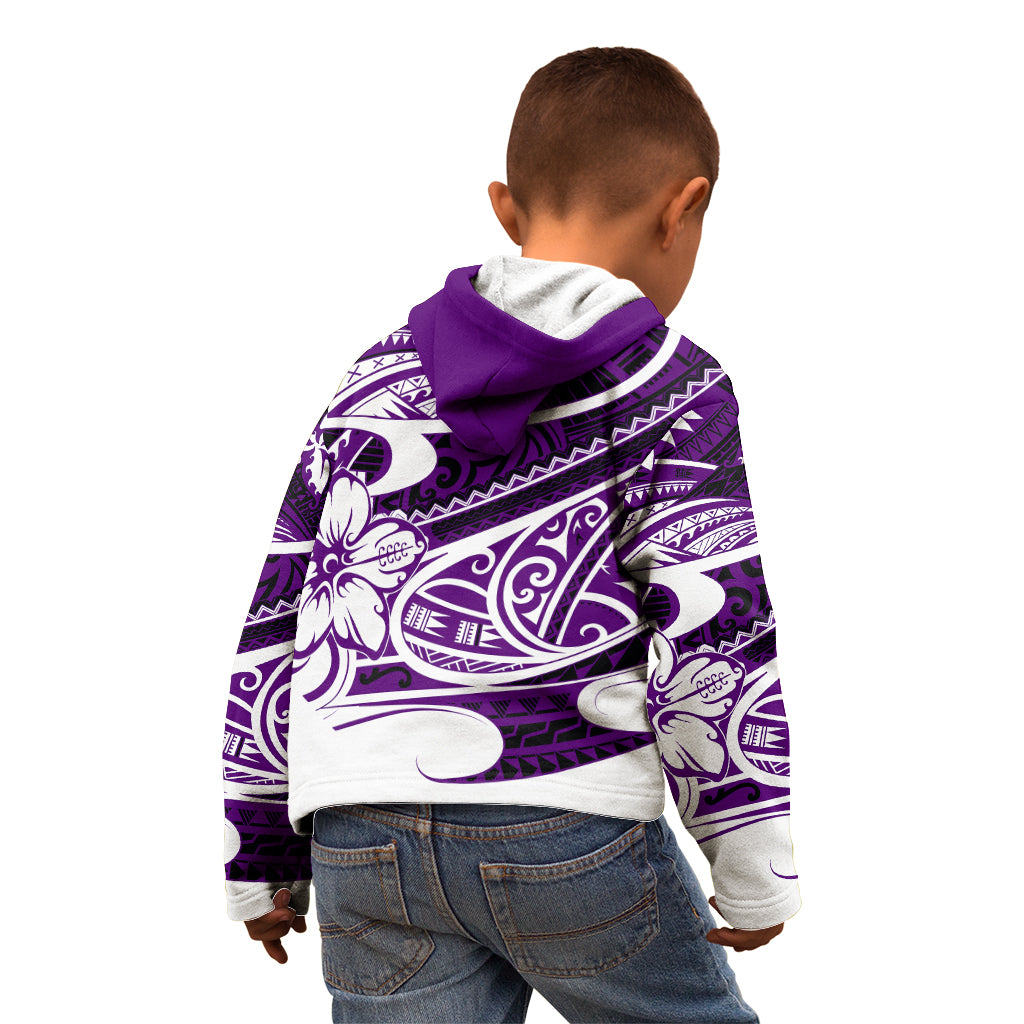 Polynesian Tribal Kid Hoodie Purple LT6 - Polynesian Pride