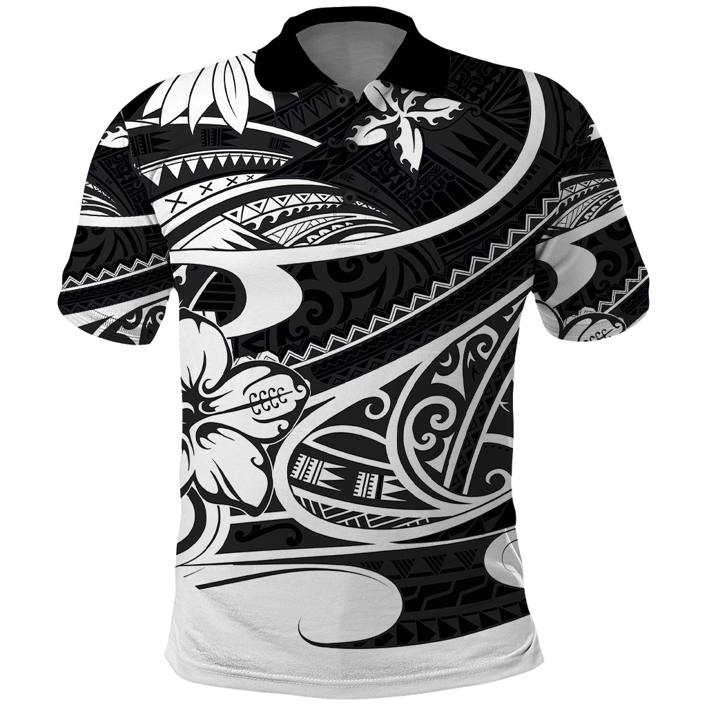 Polynesian Tribal Polo Shirt Black LT6 Black - Polynesian Pride