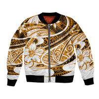 Polynesian Tribal Bomber Jacket Gold LT6 Unisex Gold - Polynesian Pride