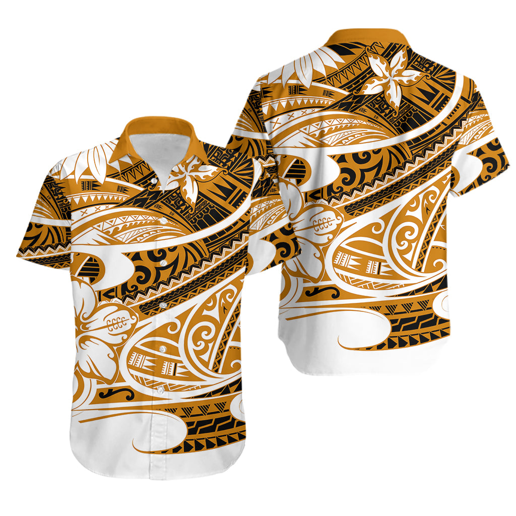 Polynesian Tribal Hawaiian Shirt Gold LT6 Gold - Polynesian Pride