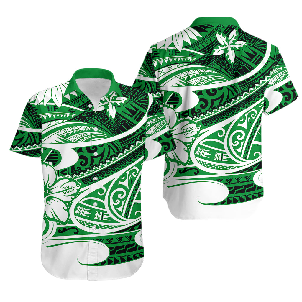Polynesian Tribal Hawaiian Shirt Green LT6 Green - Polynesian Pride