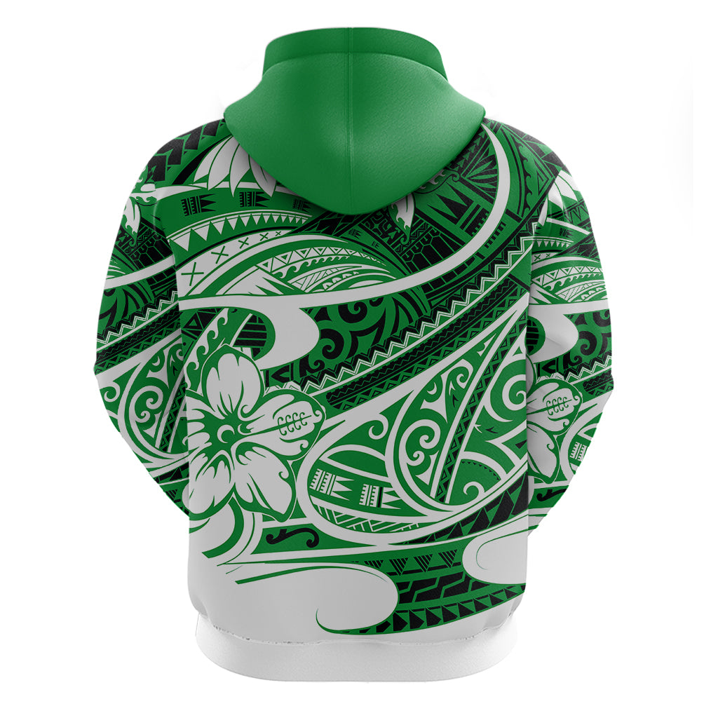 Polynesian Tribal Hoodie Green LT6 - Polynesian Pride